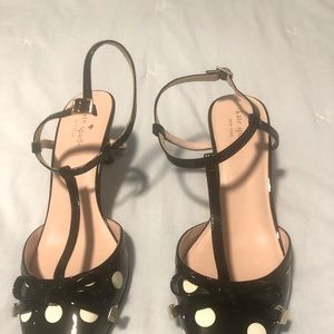 Kate Spade polka dot sling back shoes